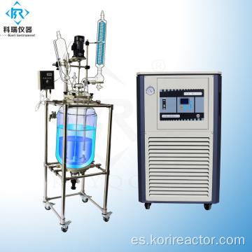 reactor de vidrio con tanque de reacción química